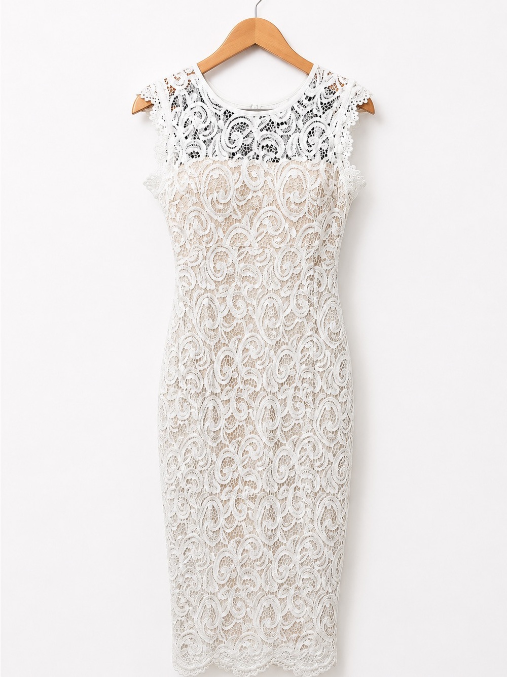 Love fast love hard boho lace white and nude dress size L Bridal Wedding